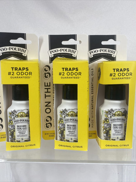 (3) Poo Pourri Before-You-Go  Toilet 70 Spray Original Citrus 1.4oz