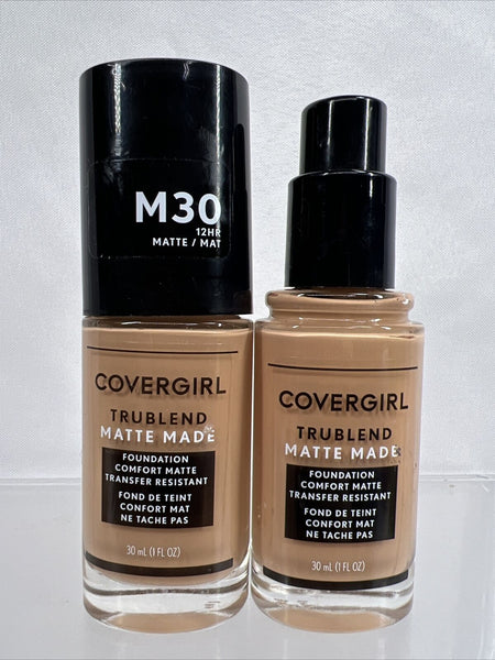 (2) COVERGIRL M30 Honey TruBlend Matte Made Liquid Foundation 1oz