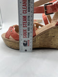 Tommy Hilfiger Melanite-T Women US 9 Coral Orange Cork Wedge Sandal Sling Back x
