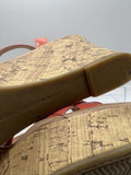 Tommy Hilfiger Melanite-T Women US 9 Coral Orange Cork Wedge Sandal Sling Back x