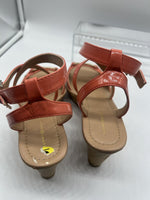 Tommy Hilfiger Melanite-T Women US 9 Coral Orange Cork Wedge Sandal Sling Back x