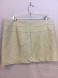 Express Faux Leather White Creme Nude Bandage Miniskirt Mini Skirt Sz 14 x