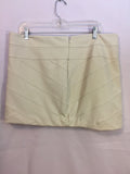 Express Faux Leather White Creme Nude Bandage Miniskirt Mini Skirt Sz 14 x