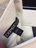 Express Faux Leather White Creme Nude Bandage Miniskirt Mini Skirt Sz 14 x