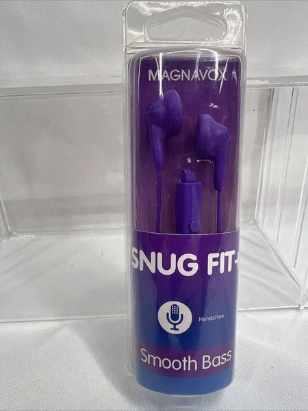 Purple Magnavox SNUG FIT+ 4820M Gummy Earbuds Microphone Smooth Bass COMBINESHIP