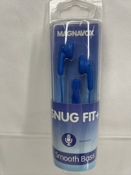 Blue Magnavox SNUG FIT+  Gummy Earbuds Microphone Smooth Bass COMBINESHIP