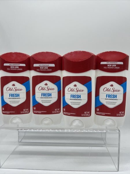 (4) Old Spice Anti-Perspirant Deodorant High Endurance Solid Fresh 3oz Large