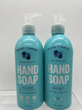 (2) Hand In Hand Liquid Hand Soap Sea Salt 10 Oz Sweet Mint & Eucalyptus Vegan