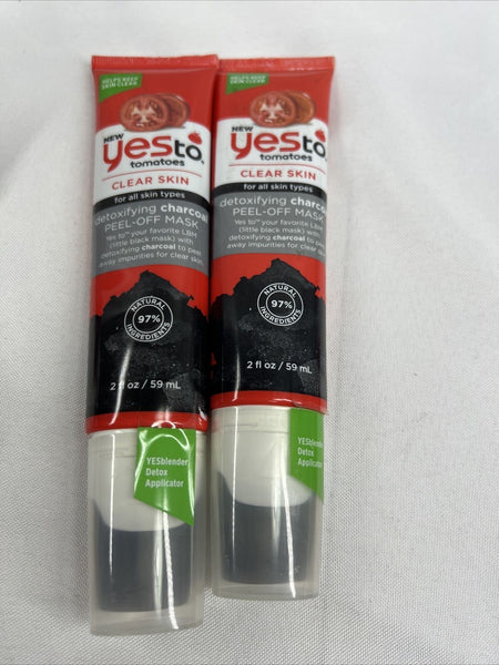 (2) YES to Tomatoes PEEL-OFF MASK CLEAR face Detoxifying Charcoal 2ozCOMBINESHIP