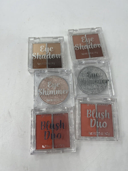 (6) Groovi Makeup Eyeshadow Palette Quad Blendable Smokey Shimmer  Blush Duo