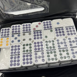 (2) Havana double 6 domino set Of 55 Seal Carrying Case Heavy Weight Black White