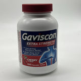 Gaviscon Extra Strength Cherry Chewable Tablet Heartburn Relief 100 ct 8/25