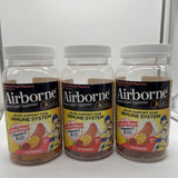 (3) Airborne Kids Assorted Fruit Flavored 63 Gummies Immune Support 6/25