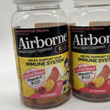 (3) Airborne Kids Assorted Fruit Flavored 63 Gummies Immune Support 6/25