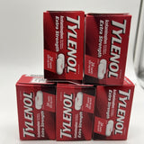 (5) Tylenol Extra Strength 500mg 24 Caplets Each 120 TOTAL 1/27