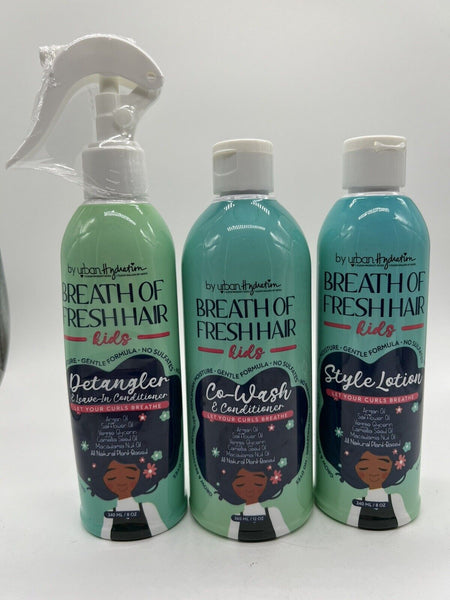 (3) Breath of Fresh Hair Kids Detangle Leave-in Conditioner Co-Wash Style Lotion