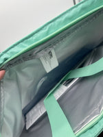 Thermos 18 Can Cooler Bag Lunch Tote Insulated Zip Closure Stripe White Blue Ice