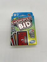 Monopoly Bid Game Quick-Playing Card Game 4 Player Hasbro Family Fun COMBINESHIP