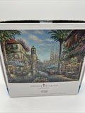 Spanish café 1000 Pieces Thomas Kinkade 26"x19" Ceaco Puzzle Bonus Poster