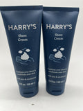 (2) Harry's Shaving Cream-Shaving Creme Men Aloe Eucalyptus3.4 oz COMBINE SHIP