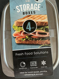 4pk Food Storage Boxes Lunch Bento Tote Container Microwave Freezer 8"