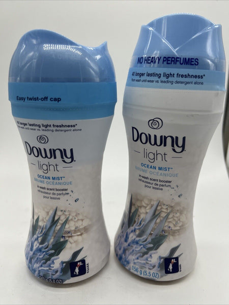 (2) Downy Light Ocean Mist In Wash Scent Booster 5.5oz 5oz