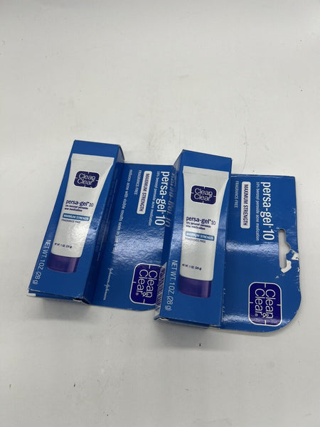(2) Clean & Clear Persa-Gel 10 Max Strength Blemish Spot Treatment Blackhead 1oz