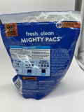 ALL fresh & Clean Mighty PACs. 19 PACs Detergent Oxi Laundry HE SAFE Odor Lifter
