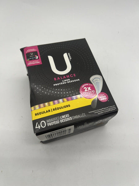 U by Kotex Regular Liners Individual  Pink Wrappers Thin Flexible  40ct
