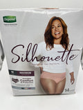 Silhouette M 32-42 Pink Depends  Incontinence Underwear Maximum 14ct COMBINESHIP