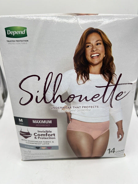 Silhouette M 32-42 Pink Depends  Incontinence Underwear Maximum 14ct COMBINESHIP
