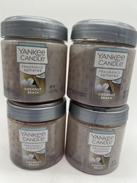 (4) Yankee Candle Coconut Beach Home Fragrance Spheres Bead Odor Neutralizer 6oz
