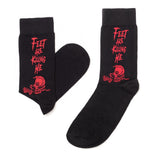 Alchemy Gothic SOX004 Feet Are Killing Me Crew Socks Red Skull Black S/M or M/L
