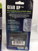 (2) Black Gear Up 2200 MAH Powerbank Portable Charger iPhone fresh Micro USB