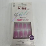 (2) Kiss Gel Fantasy Ombré Pink Jelly Translucent 28 Nails Medium Sculpted 89851