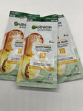 (3) Garnier Green Labs Brightening Serum Mask Pinea-C Concentrated Sheet Mask