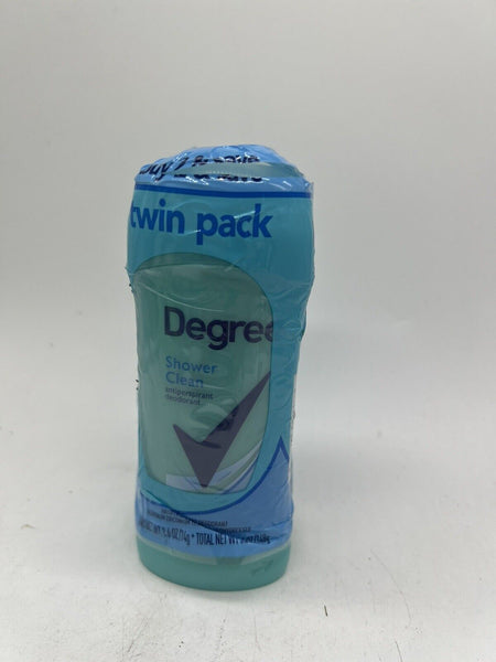 (2) Degree Antiperspirant Deodorant 24 Hr Shower Clean Women 2.6oz 1x Twin Pack