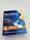 NicoDerm Stop Smoking Aid Clear Patch Extended Release Step 2 -14 Patches 10/24