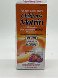Motrin Children's Ibuprofen Oral Suspension Dye-Free  Original Berry 8oz 4/26