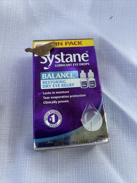 Systane- Balance Twin Restoring Dry Eye Relief Two 10ml Bottles 11/24