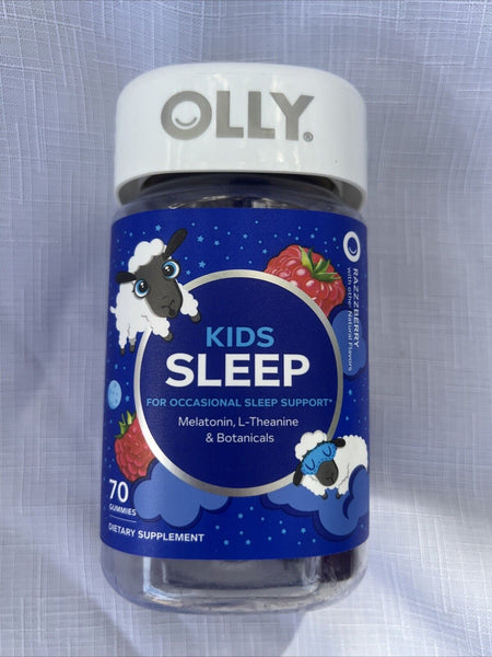 Olly Kids Sleep L-Theanine Botanicals 70 Gummies RazzBerry 9/24 COMBINE SHIP