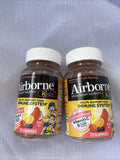 (2) Airborne Immune Support Kids Assorted Fruit Flavors 42 TOTAL Gummies