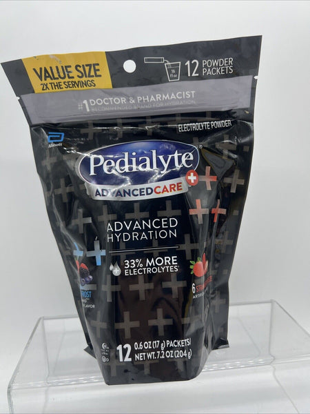 Pedialyte Advanced Care Plus Electrolyte Powder 12 Packets strawberry Berry Fro