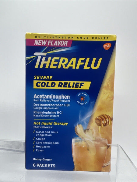 Theraflu Daytime Cold Relief Powder, Honey Ginger 6 Packets  2/25 + COMBINESHIP