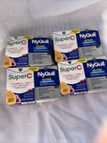 (4) Vicks NyQuil Severe Cold Flu & Super C Rest/Replenish Vitamin 1/25+