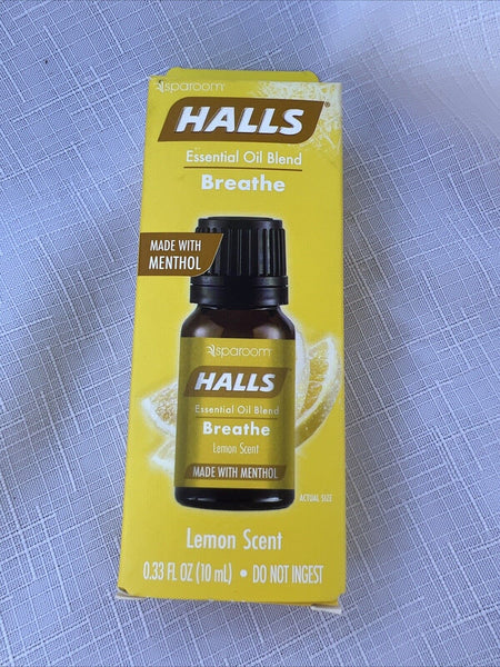 Halls Essential  Oil Blend Breathe Menthol Lemon Scent .33fl oz￼COMBINESHIP