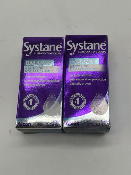 (2) Systane Balance Restoring Dry Eye Relief Drops 10ml Bottle 2/25+ COMBINESHIP