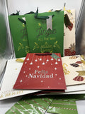 (25) Gift Bag Red Green Gold 13” Holiday Merry Christmas Santa Navidad Lot Bulk