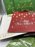 (25) Gift Bag Red Green Gold 13” Holiday Merry Christmas Santa Navidad Lot Bulk