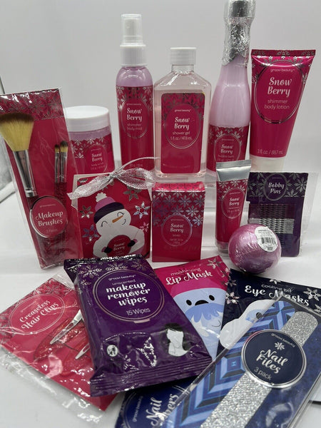 (17) Groovi Beauty Snow Berry Body Soap Shower Spa Bath Set Christmas Holiday5oz